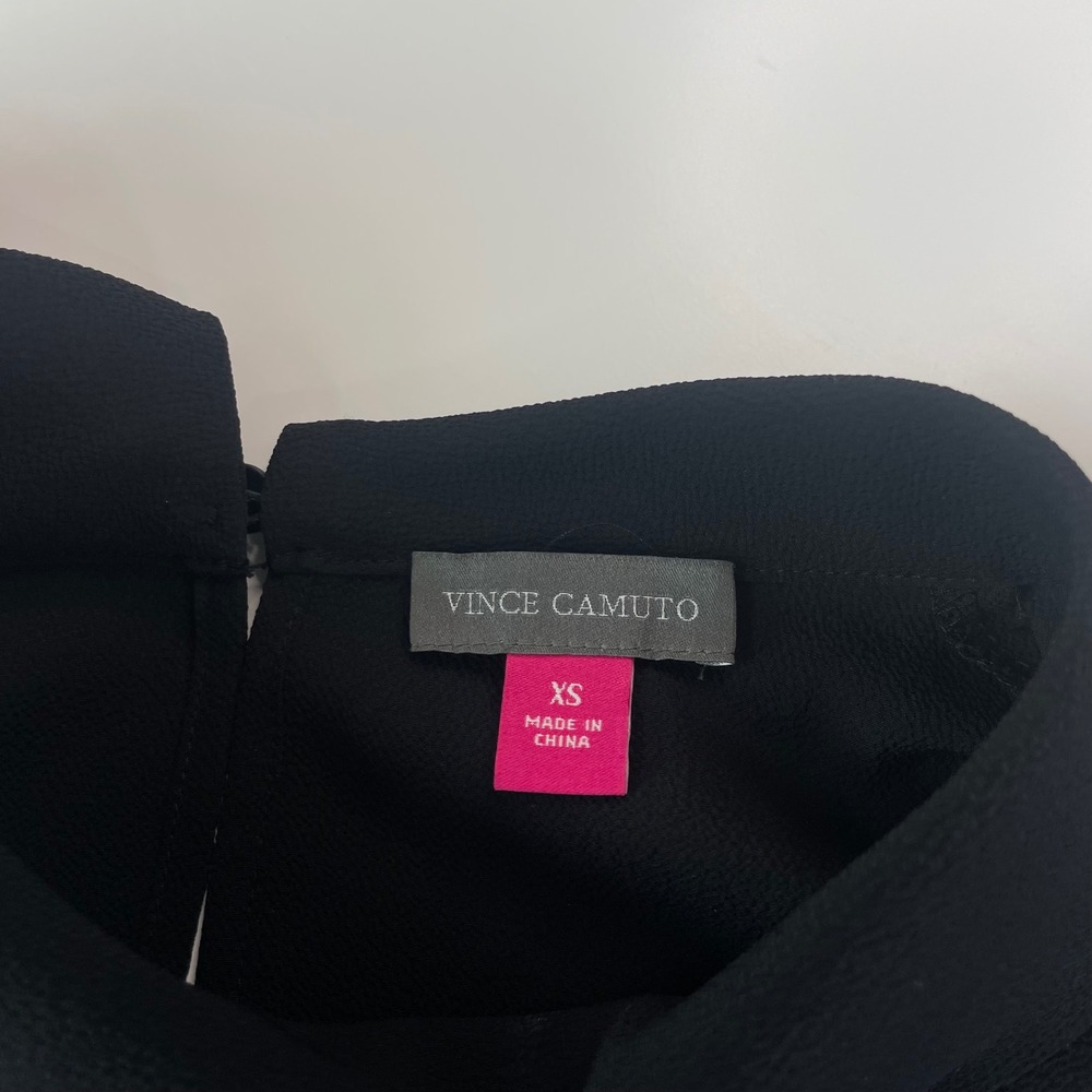 Vince Camuto Black Sleeveless Mock Neck High Low Shift Dress Womens XS - Picture 9 of 11